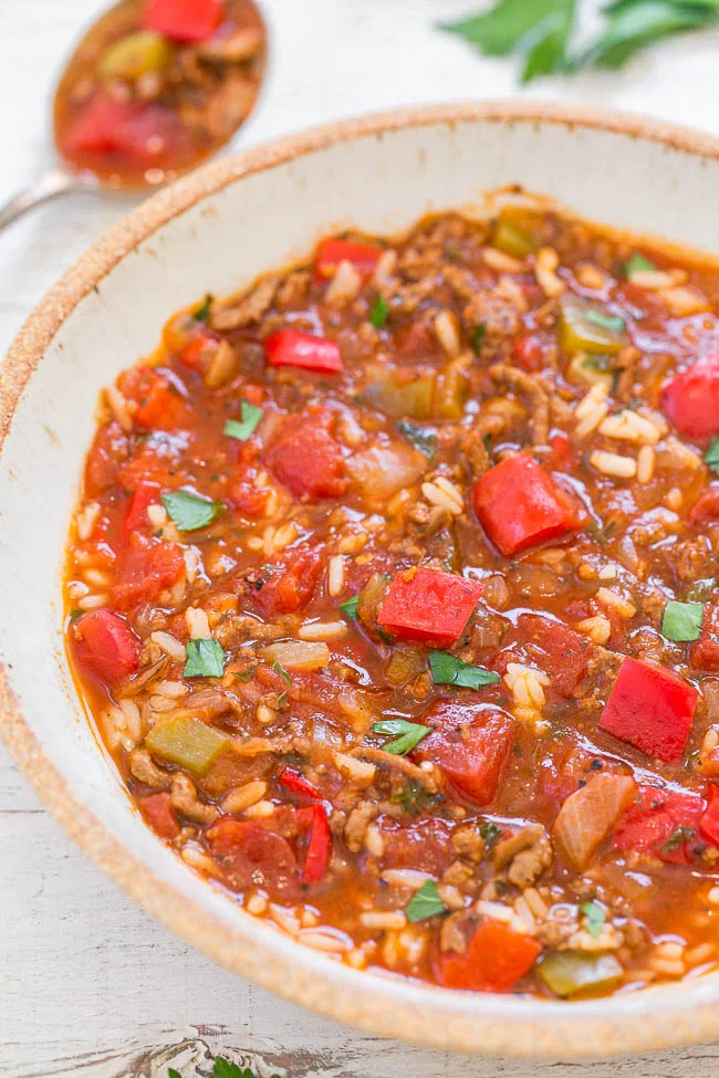 Slow Cooker Stuffed Pepper Soup