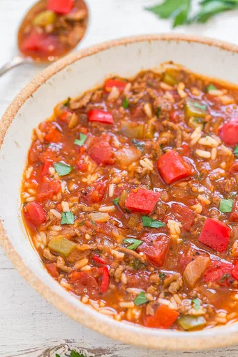 Slow Cooker Stuffed Pepper Soup