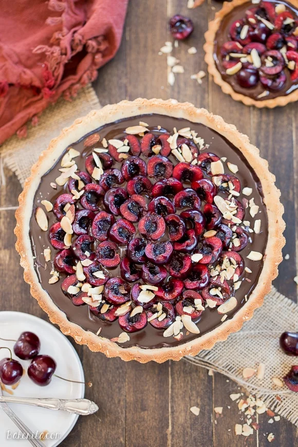 Chocolate Cherry Tart (Gluten Free, Paleo + Vegan)