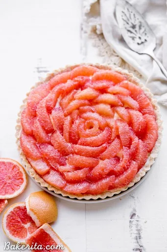 Grapefruit Tart (Gluten Free, Paleo + Refined Sugar Free)