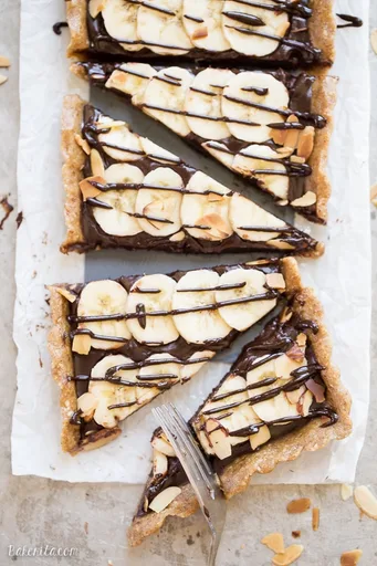 No-Bake Chocolate Banana Tart (Gluten Free, Paleo + Vegan)