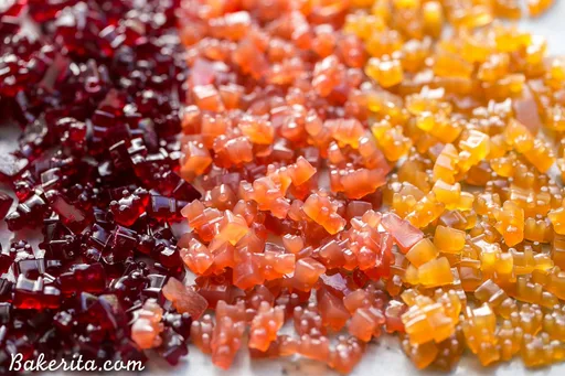 Gominolas Paleo (Tres sabores: manzana y canela, granada + arándano y naranja)