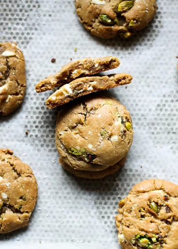 Brown Butter White Chocolate Pistachio Cookies