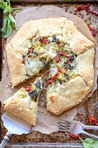Mediterranean Galette with Spinach, Artichoke