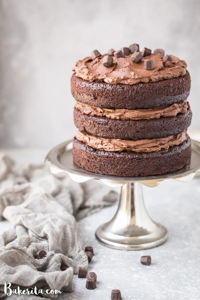 Paleo Chocolate Cake with Vegan Chocolate Ganache Frosting