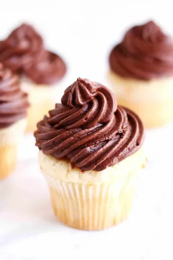 Easy Vanilla Cupcakes with Creamy Chocolate Frosting