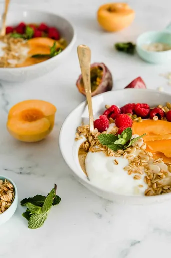 Peach & Passionfruit Yoghurt Breakfast Bowl