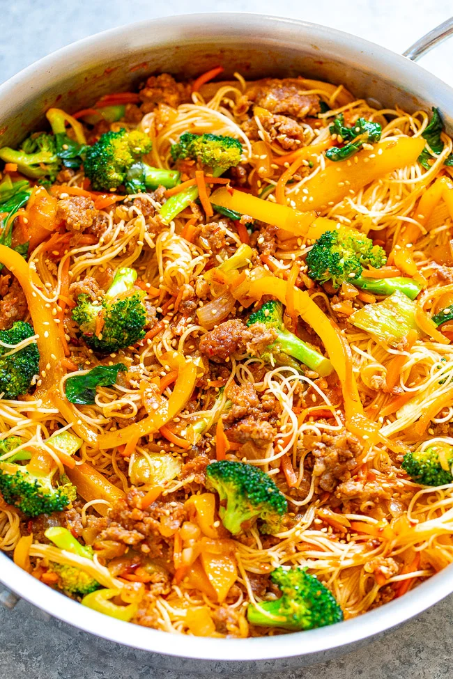Asian Pork Noodle Stir Fry