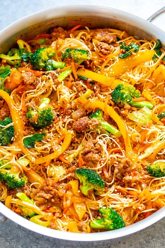 Asian Pork Noodle Stir Fry