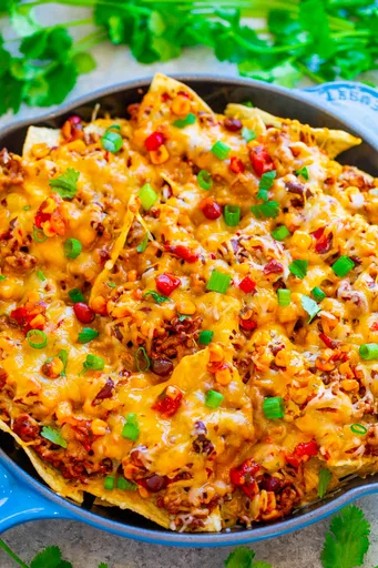 Loaded Beef Skillet Nachos
