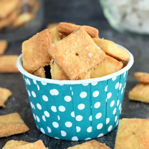 Galletas saladas de queso con masa madre