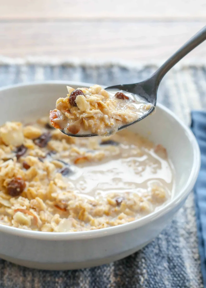 Favorite Slow Cooked Almond Raisin Oatmeal
