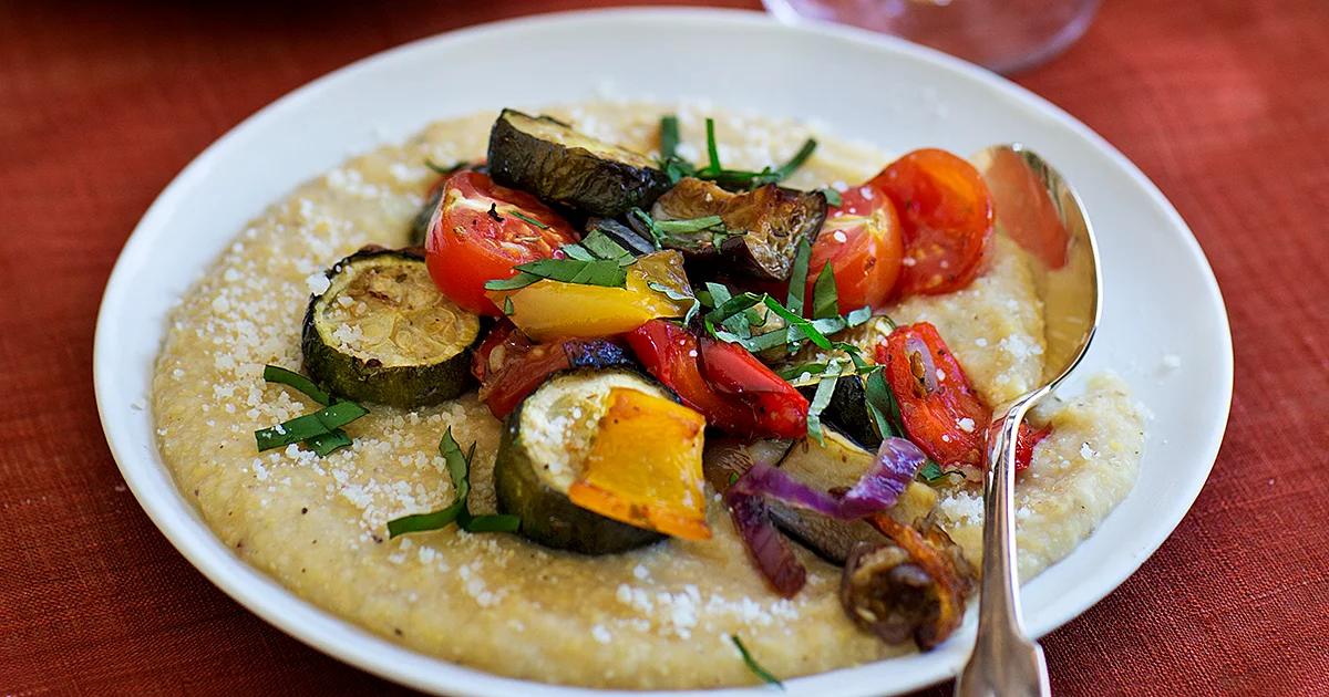 Roasted Ratatouille with Polenta (Video) | Recipes