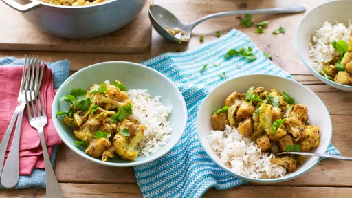 Aloo gobi and jeera rice