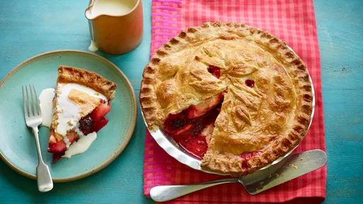 Apple and blackberry pie