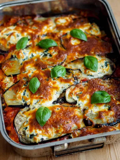 Aubergine lasagne