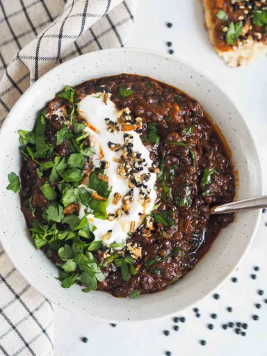 Dhal con lentejas beluga