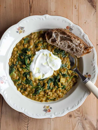 Dhal con lentejas verdes