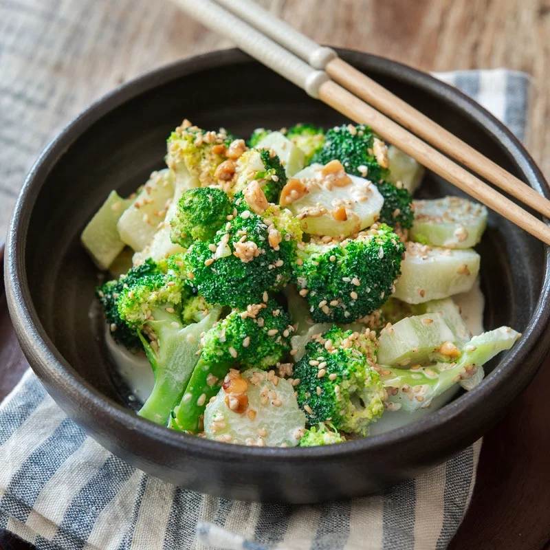 Asian-Style Broccoli Salad with Sesame Dressing