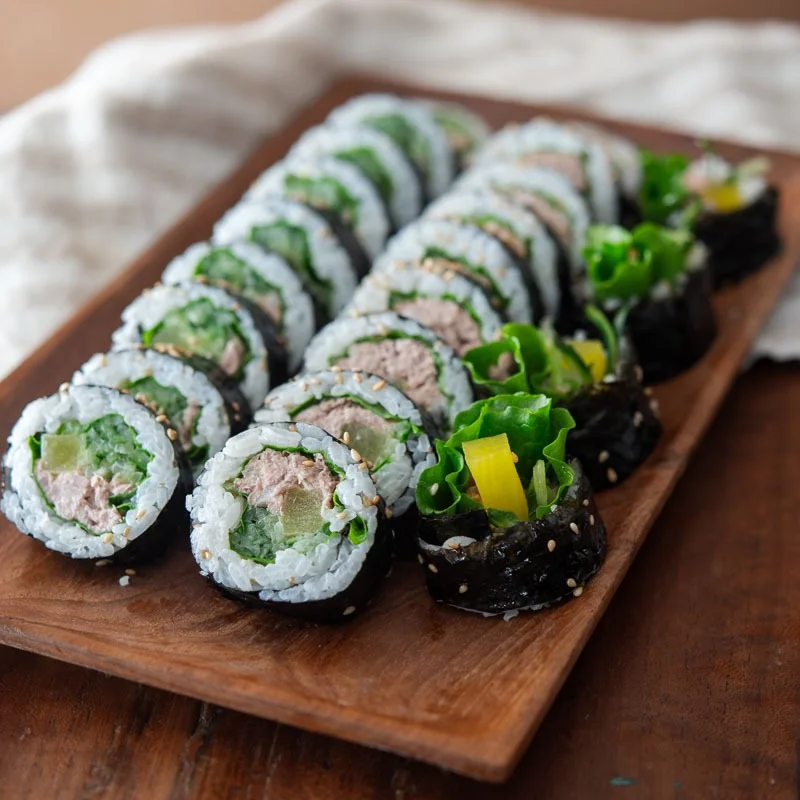 Tuna Cucumber Kimbap (Chamchi Kimbap)