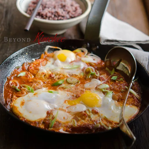 Spicy Tofu and Egg in a Skillet