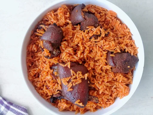 Jollof with goat meat