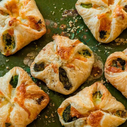 Hojaldres con brócoli y queso
