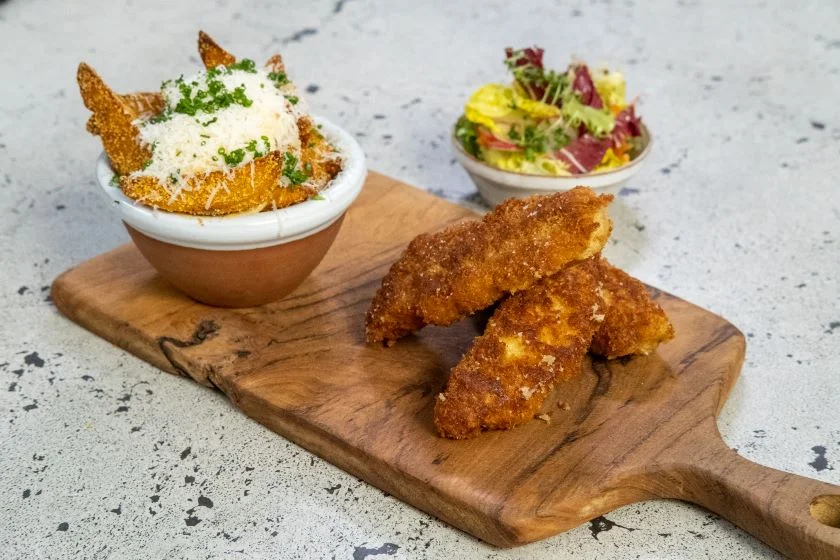 Mark's Breaded Chicken Goujons with Garlic and Cheese Wedges