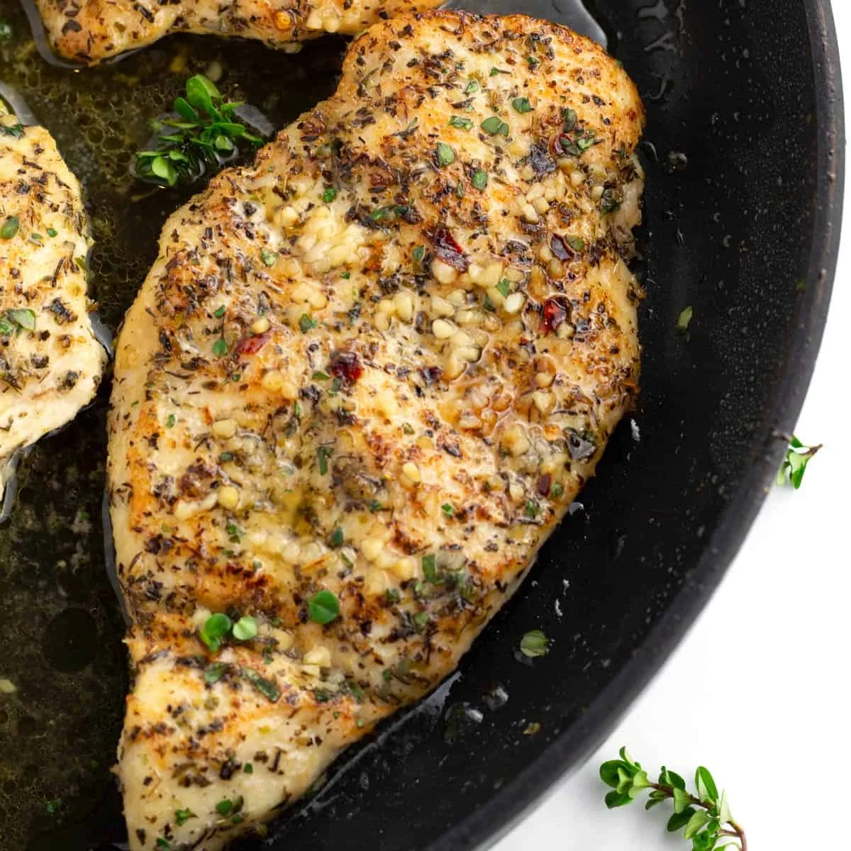 Juicy Baked Thin Chicken Breasts with Garlic Butter