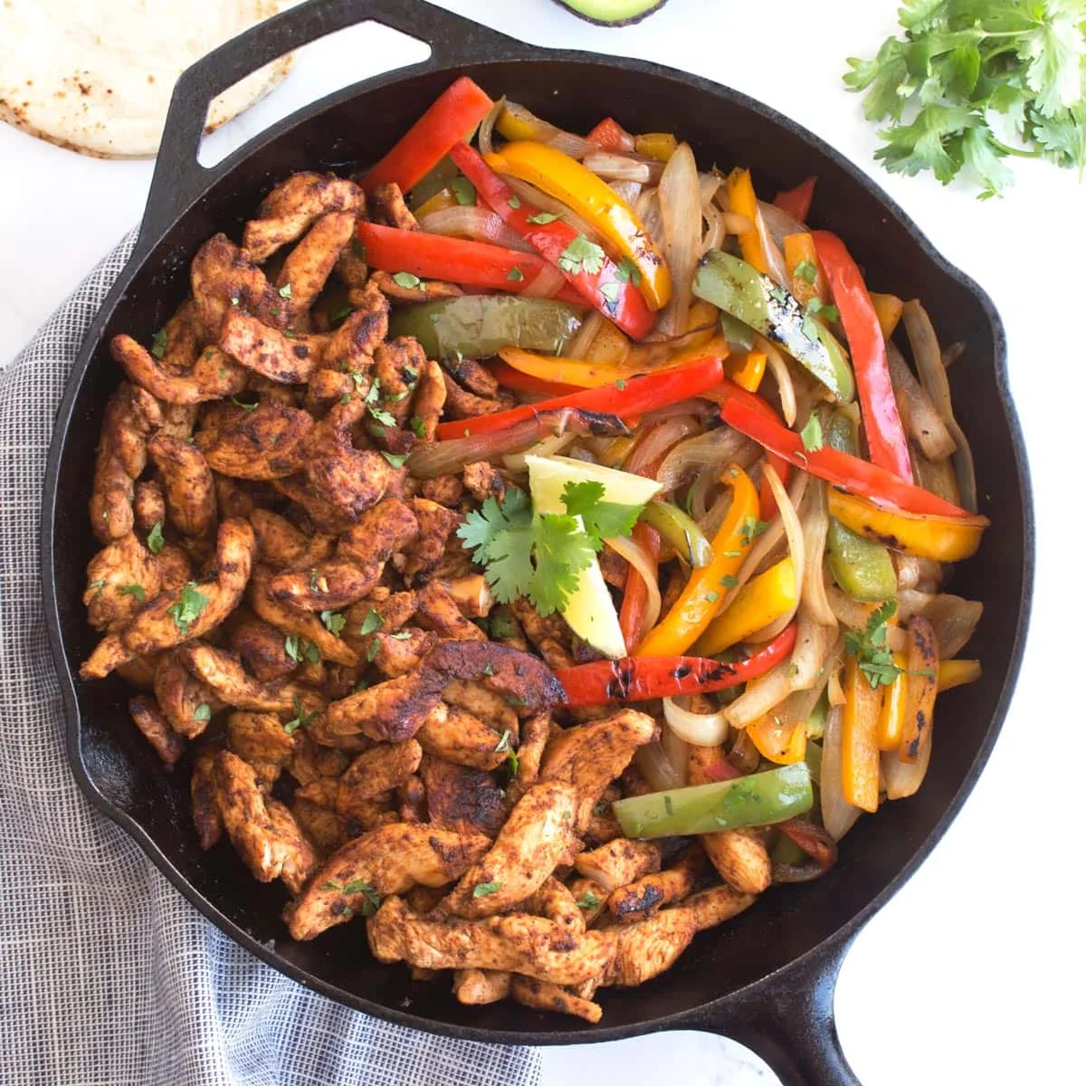 Sizzling Skillet Chicken Fajitas (w/ BEST Marinade)