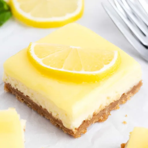Barritas fáciles de tarta de queso con limón y crema de limón