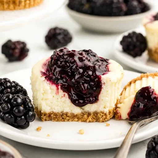 Mini Blackberry Cheesecakes (Baked in Muffin Tin!)
