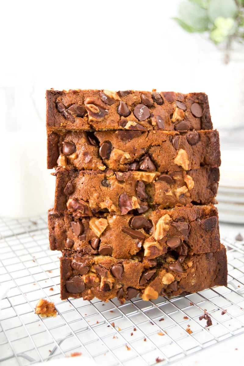 Chocolate Chip Banana Bread with Walnuts