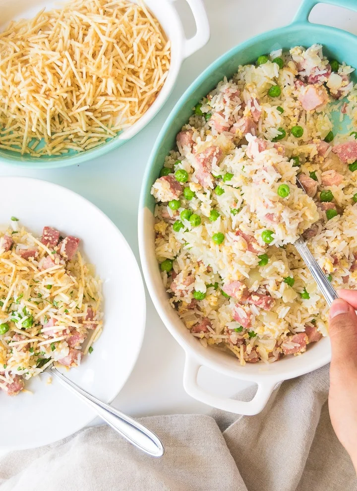 Arroz Maluco - Brazilian Fried Rice with Ham and Egg