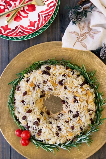 Brazilian Christmas Rice - Champagne Rice with Raisins and Cashews