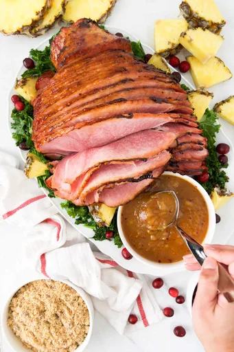 Jamón con glaseado de piña