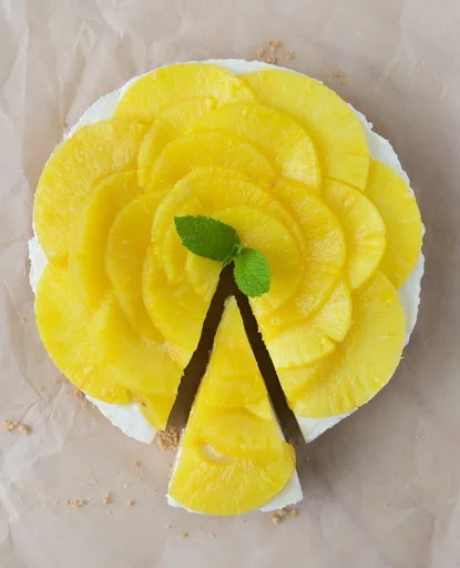 Tarta de queso y piña sin horno