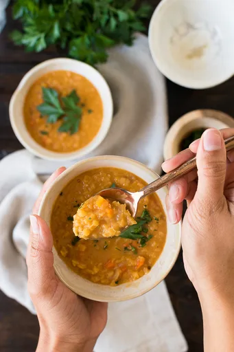Vegan Red Lentil Soup With Coconut Milk