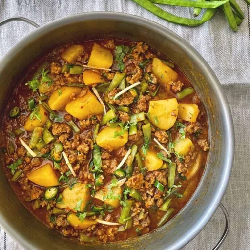 Keema Aloo with Cluster Beans