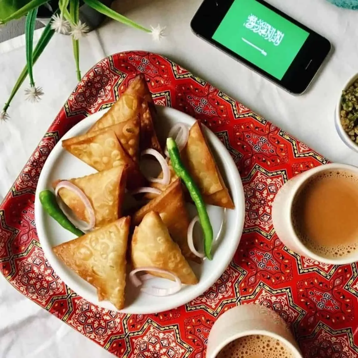 Saudi Sambosa | Mung Bean and Meat Samosas