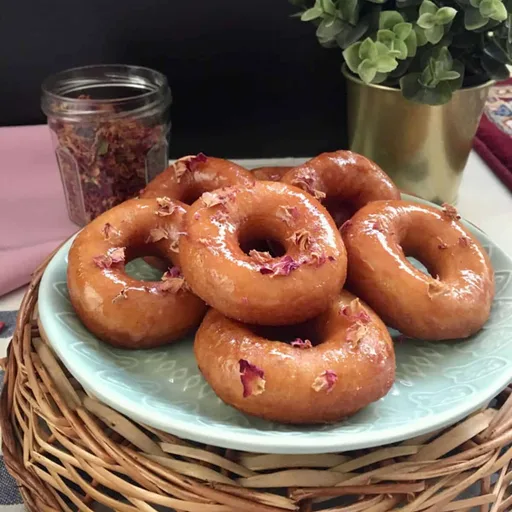 Yeast Donuts with Rose Glaze