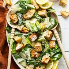Easy Caesar Salad with Sourdough Croutons