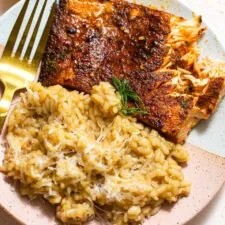 Baked Cajun Salmon with Parmesan Risotto