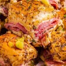 Dill Pickle Ham and Cheese Sliders (with Hawaiian Rolls!)