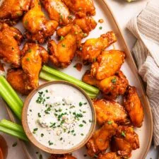 Sticky Honey Butter Buffalo Chicken Wings