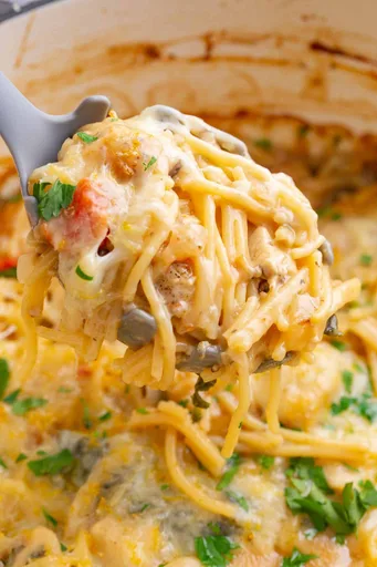 Creamy Chicken Tetrazzini with Kale and Sundried Tomatoes!