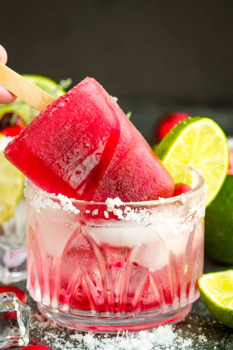 HOLIDAY MARGARITA WITH POMEGRANATE POPSICLE