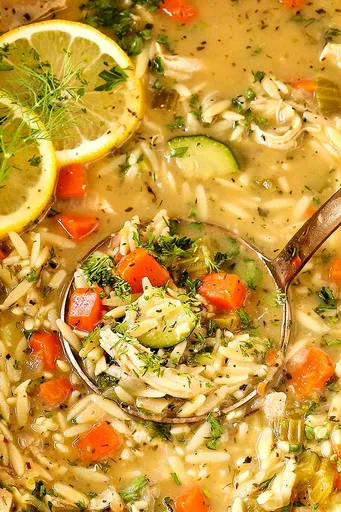 Lemon Chicken Orzo Soup