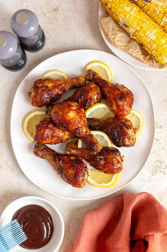 Muslos de pollo a la barbacoa en freidora de aire