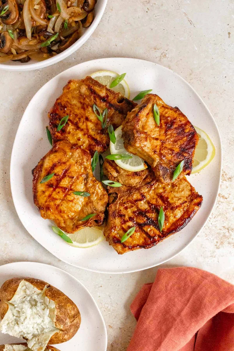 Dijon Mustard Grilled Pork Chops